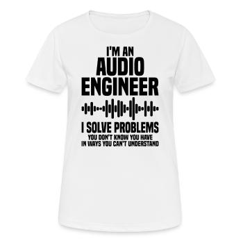 Ingénieur du son Ingénierie du son Musique - T-shirt respirant Femme - blanc - Devant - AI Model Female 172 dark (172cm)