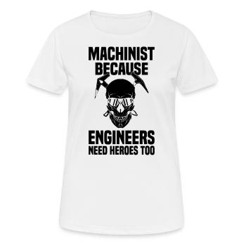 Problèmes de tolérance des mécaniciens du CNC - T-shirt respirant Femme - blanc - Devant - AI Model Female 172 dark (172cm)