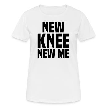 Chirurgie du genou Nouvelle articulation du genou - T-shirt respirant Femme - blanc - Devant - AI Model Female 172 dark (172cm)