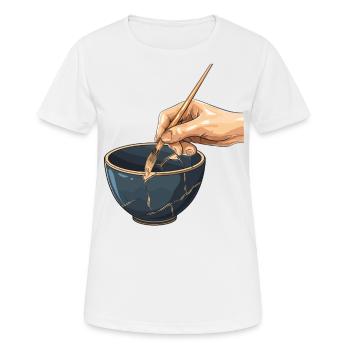 Kintsugi Kintsukuroi Japon imparfait - T-shirt respirant Femme - blanc - Devant - AI Model Female 172 dark (172cm)
