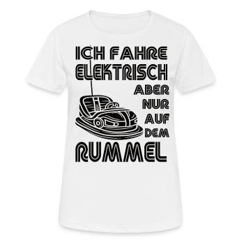 "Ich fahre Elektrisch" Autoscooter - Frauen T-Shirt atmungsaktiv - Weiß - Vorne - AI Model Female 172 dark (172cm)