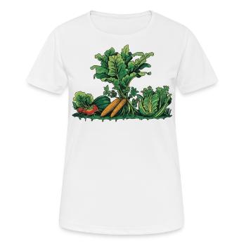 Permakultur Lebensmittel Compost - Frauen T-Shirt atmungsaktiv - Weiß - Vorne - AI Model Female 172 dark (172cm)