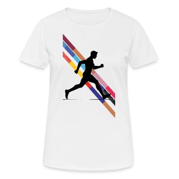 Conception de course pour les coureurs au marathon - T-shirt respirant Femme - blanc - Devant - AI Model Female 172 dark (172cm)