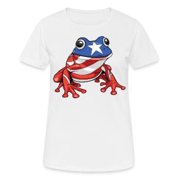 Grenouille Coqui Symbole Taino Boricua Puerto - T-shirt respirant Femme - blanc - Devant - AI Model Female 172 dark (172cm)