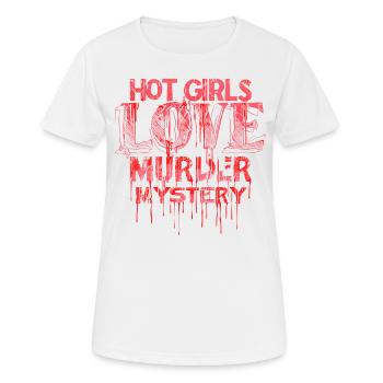 Murder Mystery Dinner joue la victime - T-shirt respirant Femme - blanc - Devant - AI Model Female 172 dark (172cm)
