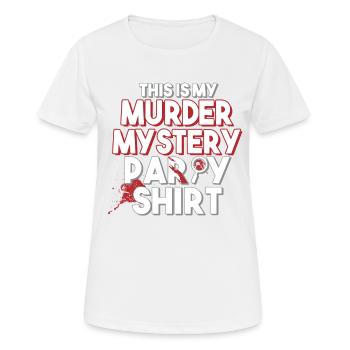 Murder Mystery Dinner joue la victime - T-shirt respirant Femme - blanc - Devant - AI Model Female 172 dark (172cm)