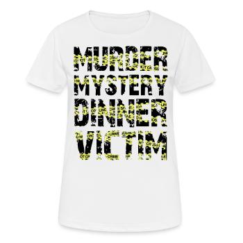 Murder Mystery Dinner joue la victime - T-shirt respirant Femme - blanc - Devant - AI Model Female 172 dark (172cm)