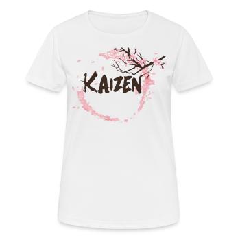 Hiragana Katakana Kaizen-methode Kaizen - Frauen T-Shirt atmungsaktiv - Weiß - Vorne - AI Model Female 172 dark (172cm)