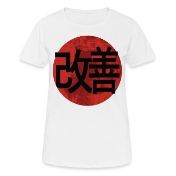 Hiragana Katakana Kaizen-methode Kaizen - Frauen T-Shirt atmungsaktiv - Weiß - Vorne - AI Model Female 172 dark (172cm)