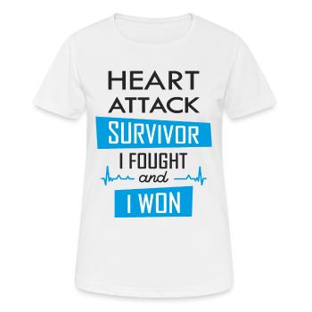 Heart attack survivor, I fought and I won - Women's Breathable T-Shirt - white - Front - AI Model Female 172 dark (172cm)