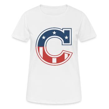 Buchstabe C USA - Frauen T-Shirt atmungsaktiv - Weiß - Vorne - AI Model Female 172 dark (172cm)