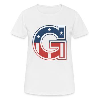 Buchstabe G USA - Frauen T-Shirt atmungsaktiv - Weiß - Vorne - AI Model Female 172 dark (172cm)