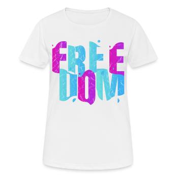 Freedom Freedom lettering - Women's Breathable T-Shirt - white - Front - AI Model Female 172 dark (172cm)