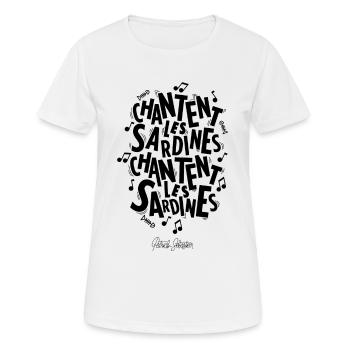 Les Sardines - T-shirt respirant Femme - blanc - Devant - AI Model Female 172 dark (172cm)