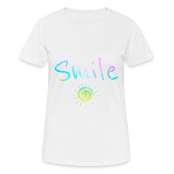 Festival soleil rire plaisir été danser cadeau - T-shirt respirant Femme - blanc - Devant - AI Model Female 172 dark (172cm)