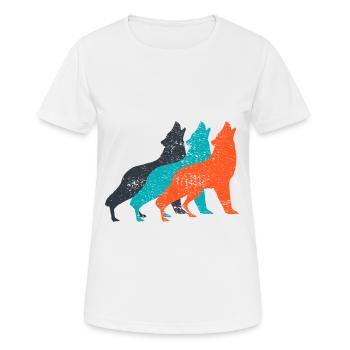 Loups hurlant Silhouette Wolfsrudel Used cadeau - T-shirt respirant Femme - blanc - Devant - AI Model Female 172 dark (172cm)