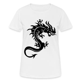Drache, Dragon, Tribal - Frauen T-Shirt atmungsaktiv - Weiß - Vorne - AI Model Female 172 dark (172cm)