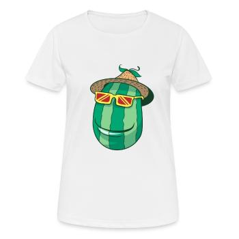 Melon d'eau au sombrero - T-shirt respirant Femme - blanc - Devant - AI Model Female 172 dark (172cm)