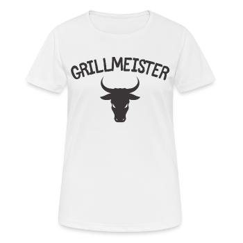 Grillmeister - Frauen T-Shirt atmungsaktiv - Weiß - Vorne - AI Model Female 172 dark (172cm)