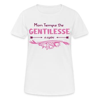 Mon temps de gentillesse a expiré - T-shirt respirant Femme - blanc - Devant - AI Model Female 172 dark (172cm)