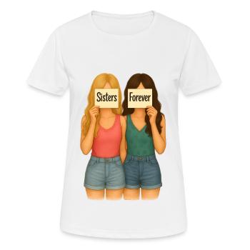 Sœurs pour toujours - T-shirt respirant Femme - blanc - Devant - AI Model Female 172 dark (172cm)