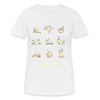 Yoga Cats Humor Exercises Sports Om Spiritual Yoga - Women's Breathable T-Shirt - white - Front - AI Model Female 172 dark (172cm)