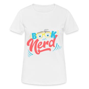 Book Nerd - Bücher süchtig - Frauen T-Shirt atmungsaktiv - Weiß - Vorne - AI Model Female 172 dark (172cm)