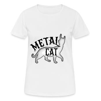 Cat Métal - Rock Cat - T-shirt respirant Femme - blanc - Devant - AI Model Female 172 dark (172cm)