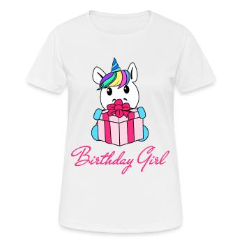 Unicorn birthday girl - Women's Breathable T-Shirt - white - Front - AI Model Female 172 dark (172cm)