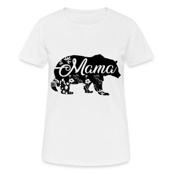 Mama Bear with flower decoration - Women's Breathable T-Shirt - white - Front - AI Model Female 172 dark (172cm)
