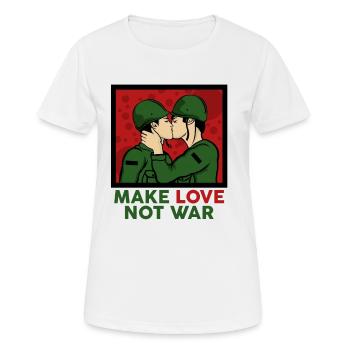 Liebe Love Peace Frieden Krieg Statement Geschenk - Frauen T-Shirt atmungsaktiv - Weiß - Vorne - AI Model Female 172 dark (172cm)