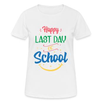 Joyeux dernier jour d'école - remise des diplômes - T-shirt respirant Femme - blanc - Devant - AI Model Female 172 dark (172cm)