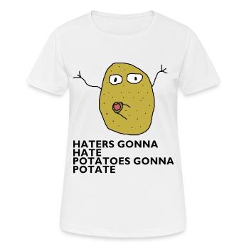 Haters gonna hate - Frauen T-Shirt atmungsaktiv - Weiß - Vorne - AI Model Female 172 dark (172cm)