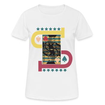 Pik Bube carte à jouer - T-shirt respirant Femme - blanc - Devant - AI Model Female 172 dark (172cm)