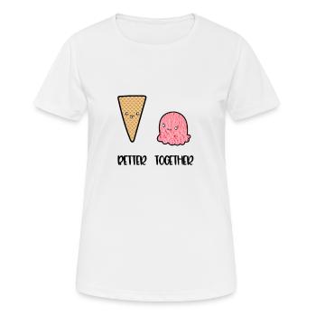 Better Together - Frauen T-Shirt atmungsaktiv - Weiß - Vorne - AI Model Female 172 dark (172cm)