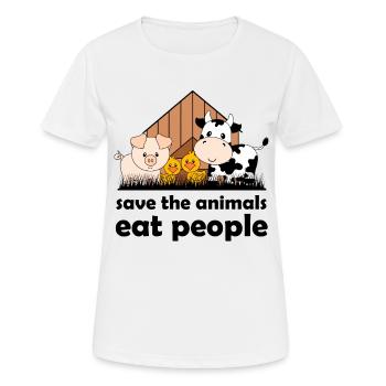 Sauver les animaux - T-shirt respirant Femme - blanc - Devant - AI Model Female 172 dark (172cm)