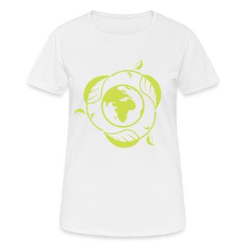 Recycler les feuilles de plantes de la planète durable I Gift - T-shirt respirant Femme - blanc - Devant - AI Model Female 172 dark (172cm)