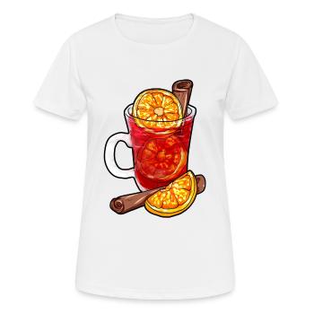 Vin chaud - T-shirt respirant Femme - blanc - Devant - AI Model Female 172 dark (172cm)