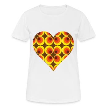 70er Jahre Herz - Frauen T-Shirt atmungsaktiv - Weiß - Vorne - AI Model Female 172 dark (172cm)