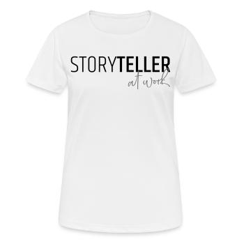 Conteuse au travail - T-shirt respirant Femme - blanc - Devant - AI Model Female 172 dark (172cm)