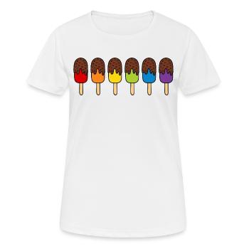 ICE CREAM Rainbow LGBTQ+ Chocolate Ice Cream Pride Month - Women's Breathable T-Shirt - white - Front - AI Model Female 172 dark (172cm)