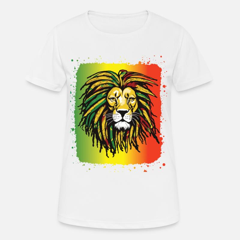 Rasta Lion Reggae Dreadlocks Color Rastafari Jam - Women's Breathable T-Shirt - white