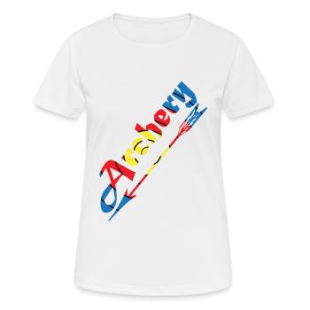 Tir à l'arc - T-shirt respirant Femme - blanc - Devant - AI Model Female 172 dark (172cm)