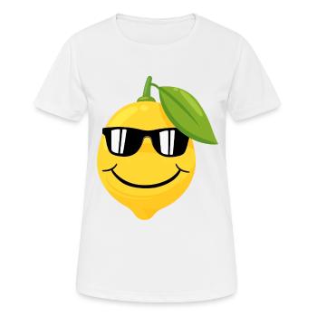 Visage de citron drôle avec des lunettes de soleil. - T-shirt respirant Femme - blanc - Devant - AI Model Female 172 dark (172cm)