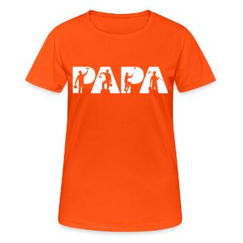 Painter Dad T Shirt, Funny Painter Papa Father Gif - Women's Breathable T-Shirt - neon orange - Front - AI Model Female 172 dark (172cm)