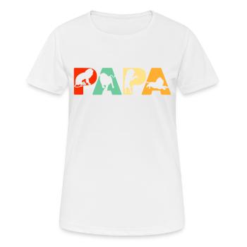 Chemise rétro de papa de Lion, cadeau drôle de père de Lion de Papa - T-shirt respirant Femme - blanc - Devant - AI Model Female 172 dark (172cm)