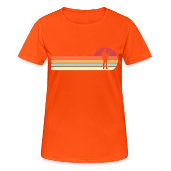 Retro Vintage Bass Gift for Dad, Funny Bass - Women's Breathable T-Shirt - neon orange - Front - AI Model Female 172 dark (172cm)