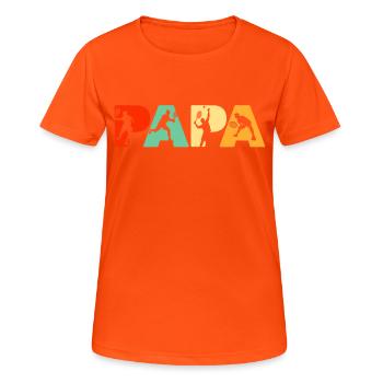 Tennis Dad, Retro Papa Tennis Father's Gift - Women's Breathable T-Shirt - neon orange - Front - AI Model Female 172 dark (172cm)