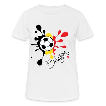  Coupe du Monde de Belgique - T-shirt respirant Femme - blanc - Devant - AI Model Female 172 dark (172cm)
