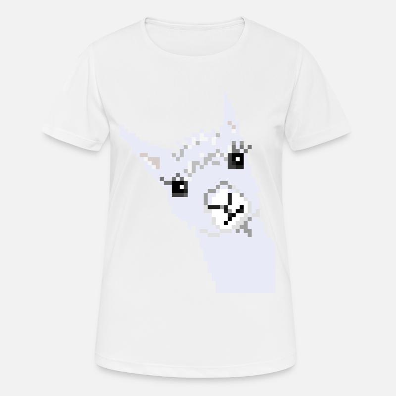 Pixel Lama - Women's Breathable T-Shirt - white